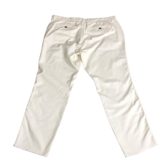 J Crew Pants Womens 14 White Chino Mid Raw Hem Crop Ankle Preppy Coastal Chic - Picture 2 of 12